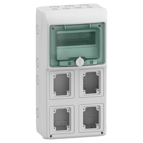 Щит Mureva 8 модулів 4 отвори IP65