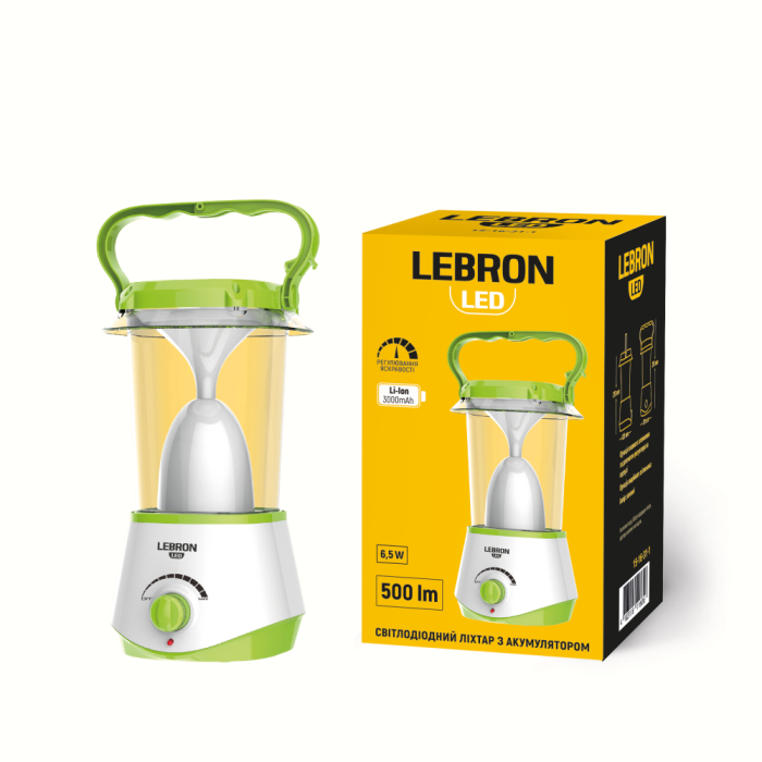 LED ліхтар кемпінговий акумуляторний L-HL-631, ABS, 6,5W, Li-Ion 3000mAh, шнур USB, Lebron
