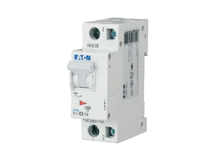 Автоматичний вимикач PL7 C1/1N 2p С 1А 10кА, Eaton