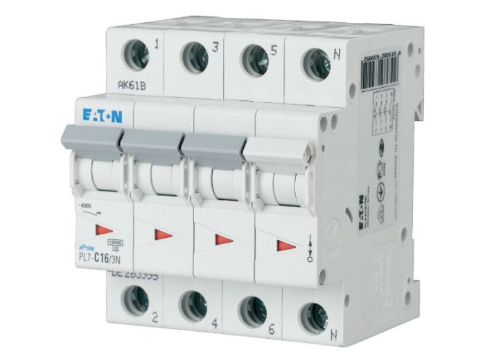 Автоматичний вимикач PL7-B2/3N 4p B 2А 10кА, Eaton