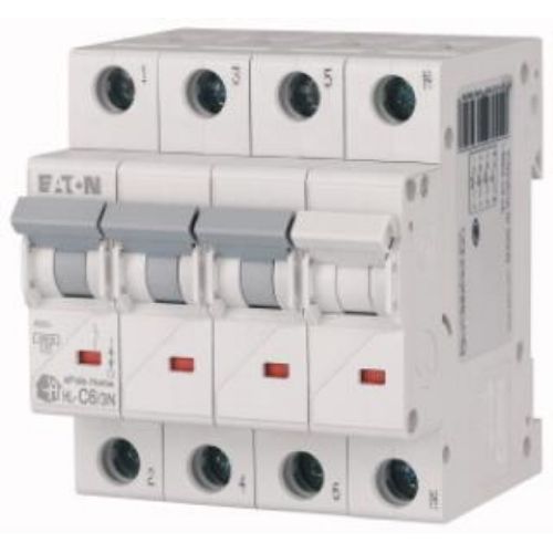 Автоматичний вимикач HL C6/3N 4p С 6А 4,5кА, Eaton