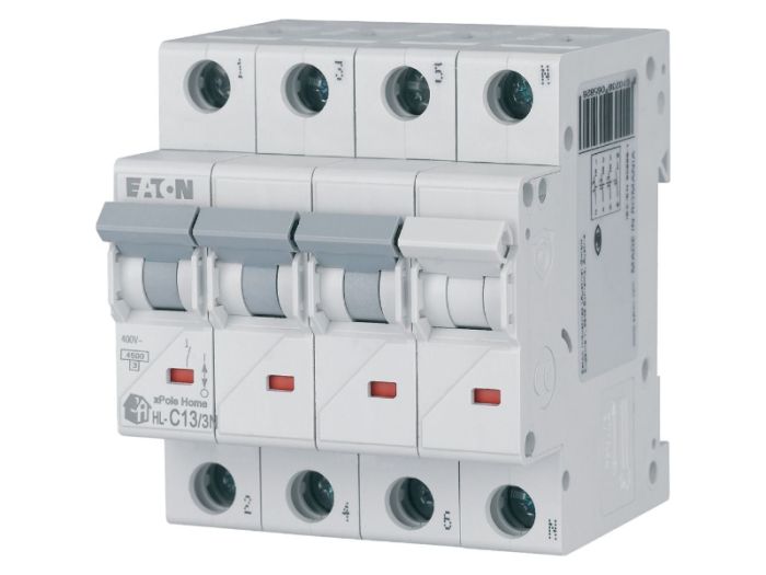 Автоматичний вимикач HL C13/3N 4p С 13А 4,5кА, Eaton
