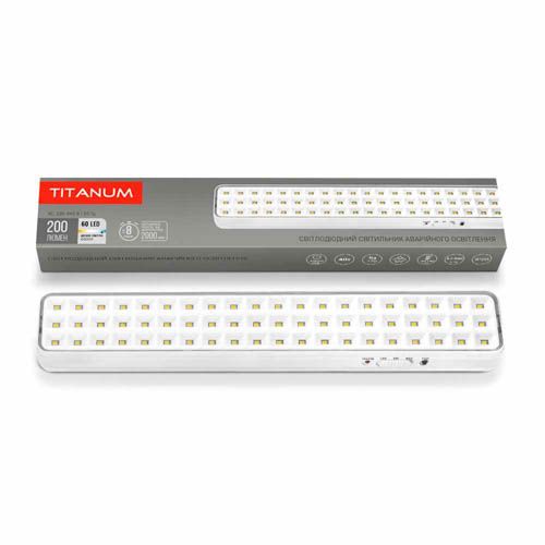 Світильник світлодіодний аварійний 60 LED 6500К, TITANUM