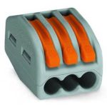 Універсальна 3-провідна клема 0,08-2,5мм.кв сіра, WAGO