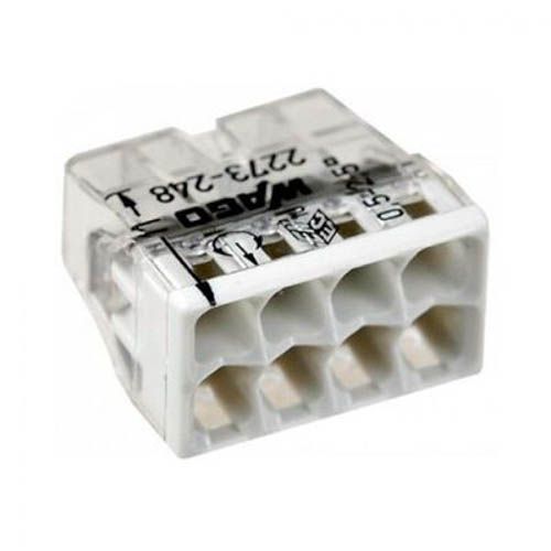 Клема COMPACT PUSH WIRE 8-провідна 0,5-2,5мм.кв прозора/сіра з пастою, WAGO