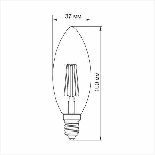 Лампа світлодіодна Filament C37FMD 4Вт E14 4100К дімерна, Videx