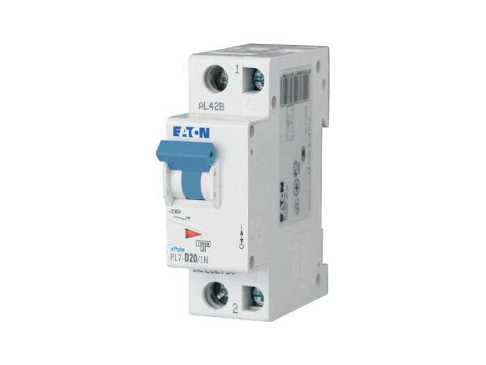 Автоматичний вимикач PL6-D20/1N 2p D 20А 10кА, Eaton