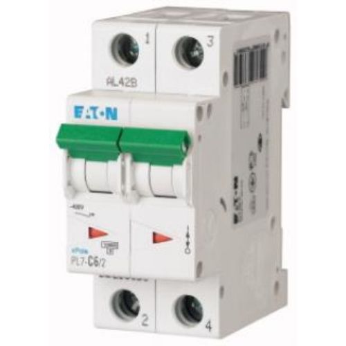 Автоматичний вимикач PL6-D6/2 2p D 6А 10кА, Eaton