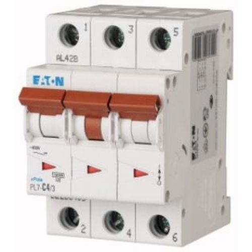 Автоматичний вимикач PL6 C4/3 3p С 4А 10кА, Eaton