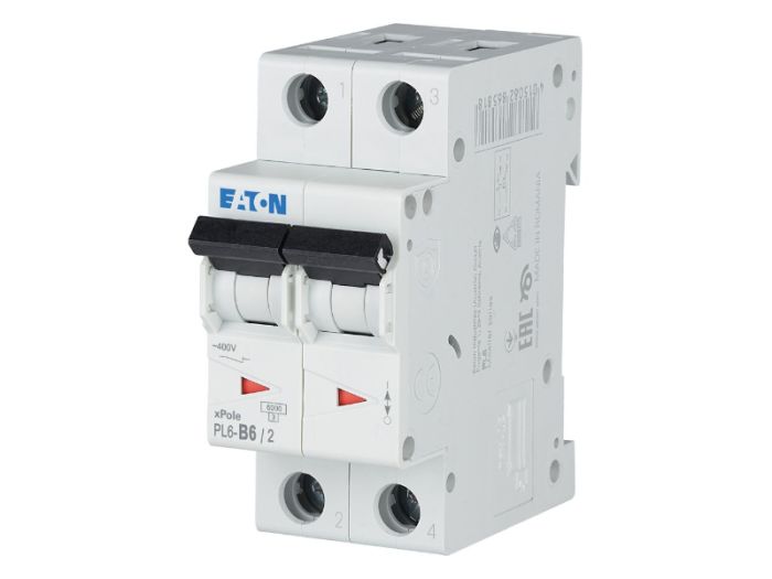 Автоматичний вимикач HL-B6/2 2p B 6А 6кА, Eaton