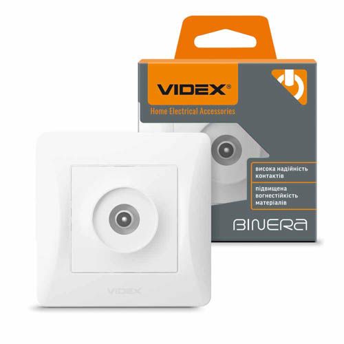 Розетка TV одинарна телевізійна біла BINERA, Videx