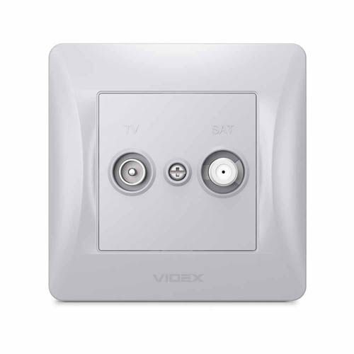 Розетка TV+SAT кінцева срібний шовк BINERA, Videx