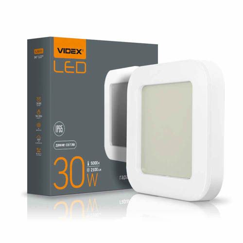 Світильник світлодіодний ART IP65 квадратний 30Вт 5000К, Videx