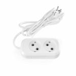 Подовжувач мережевий без заземлення 2 гнізда 3м (2x1мм) білий STANDARD, TITANUM