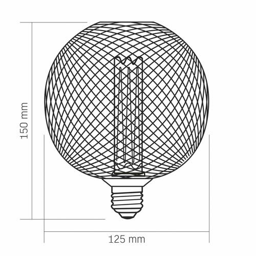 Лампа світлодіодна Filament VL-DBMC125150 4Вт E27 1800К Black Chainmail style, Videx