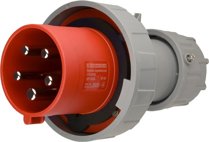 Вилка переносна серії UCombi 5P 63А IP67, АСКО-УКРЕМ