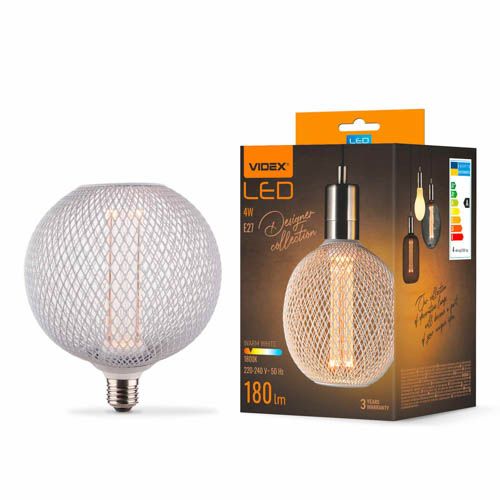 Лампа світлодіодна Filament VL-DWMC125150 4Вт E27 1800К White Chainmail style, Videx