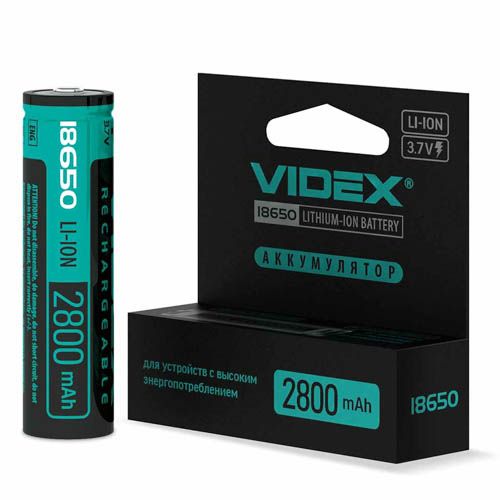 Акумулятор Li-Ion 18650-P (захист) 2800mAh color box/1шт, Videx