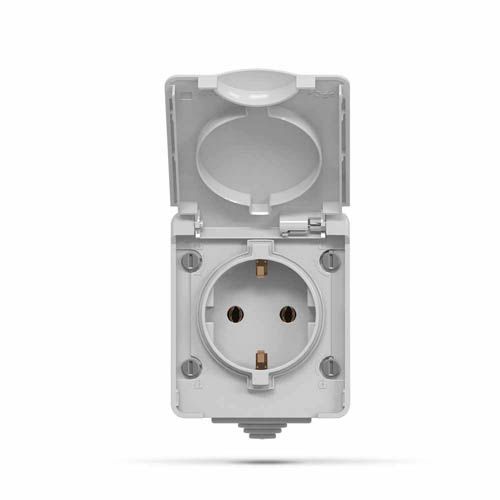 Розетка зовнішня одинарна із заземленням сіра BINERA IP65, Videx