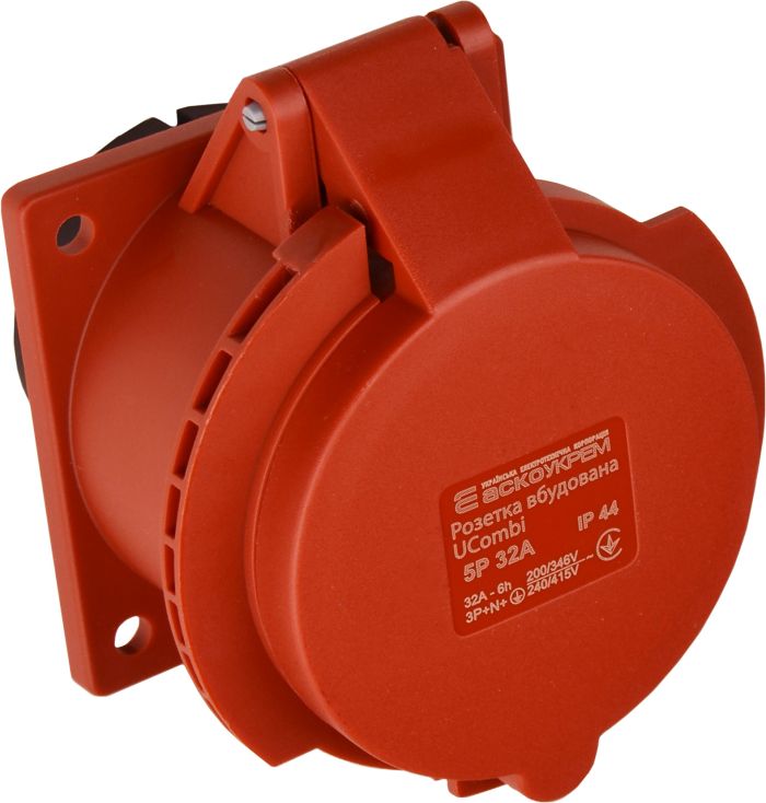 Розетка вбудована серії UCombi 5P 32A IP44, АСКО-УКРЕМ