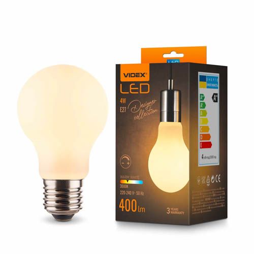 Лампа світлодіодна Filament VL-DA60MO 4Вт E27 3000К Porcelain dimmable, Videx