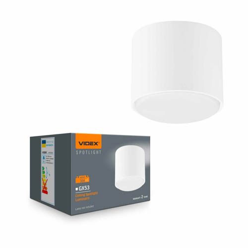 Світильник під лампу GX53 VL-SPF15A-W накладний білий, Videx