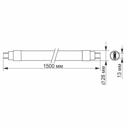 Лампа світлодіодна T8 24Вт 1.5M 4100К матова, Videx
