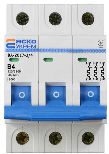 Автоматичний вимикач АсКо ВА-2017 3P 3P B (A0010170061)