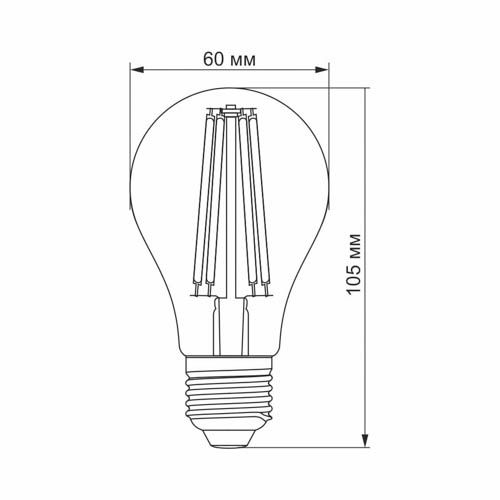 Лампа світлодіодна Filament A60F 10Вт E27 4100К, Videx