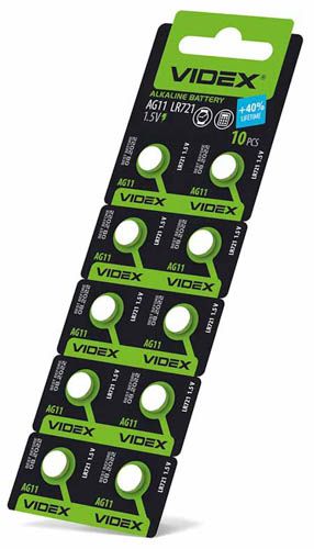 Батарейка годинникова AG11/LR721 BLISTER CARD 10 шт, Videx