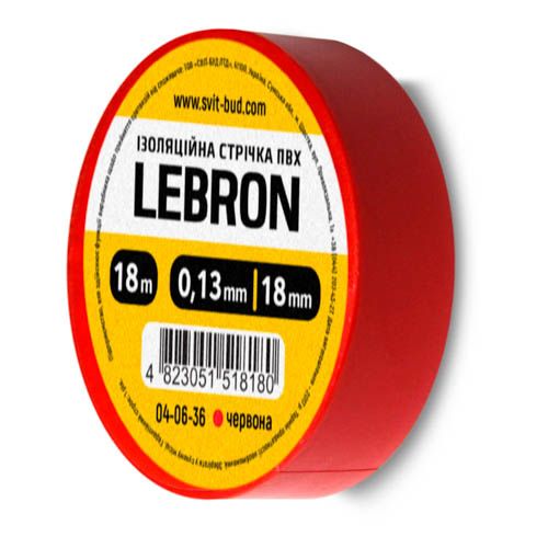 Ізострічка ПВХ 18ммx18м червона, Lebron