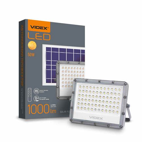 Прожектор світлодіодний автономний 1000Лм 5000К 3.2V, Videx