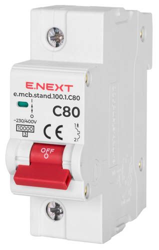 Автоматичний вимикач E.Next e.mcb.stand.100.1.C80 80А 1P C 10кА (s002205)