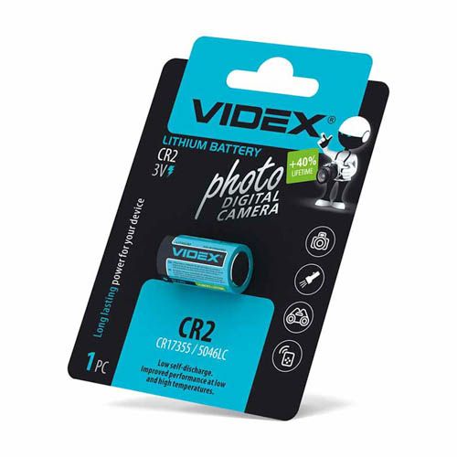 Батарейка літієва CR2 1шт BLISTER CARD, Videx
