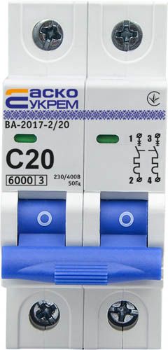 Автоматичний вимикач АсКо ВА-2017 2P 2P C (A0010170013)