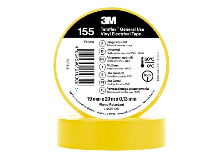Ізострічка Temflex 155 - 19мм х 20м жовта, 3M™