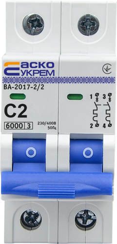 Автоматичний вимикач АсКо ВА-2017 2P 2P C (A0010170034)