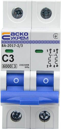 Автоматичний вимикач АсКо ВА-2017 2P 2P C (A0010170035)