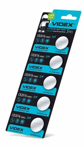 Батарейка літієва CR2016 5шт BLISTER CARD, Videx