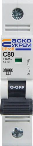 Автоматичний вимикач АсКо UProfi 80А 1P C 6kА (A0010210118)