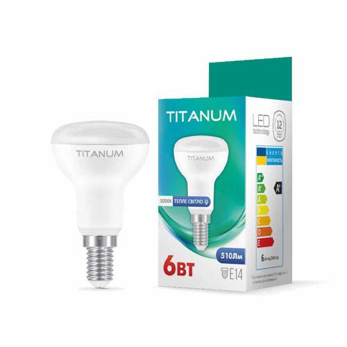 Лампа світлодіодна R50 6Вт E14 3000К, TITANUM