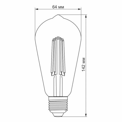 Лампа світлодіодна Filament ST64FD 6Вт E27 4100К дімерна, Videx