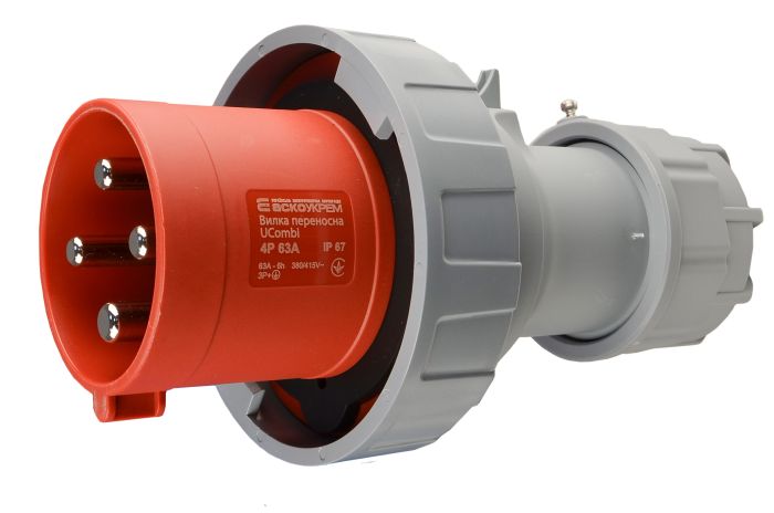 Вилка переносна серії UCombi 4P 63А IP67, АСКО-УКРЕМ