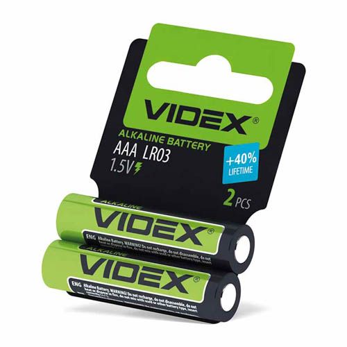 Батарейка лужна LR03/AAA 2шт SHRINK CARD, Videx