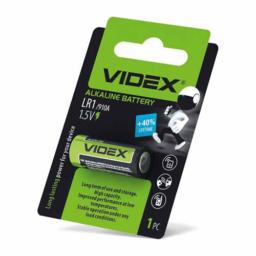 Батарейка лужна LR1 1шт BLISTER, Videx
