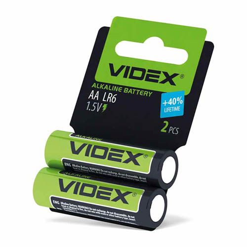 Батарейка лужна LR6/AA 2шт SHRINK CARD, Videx