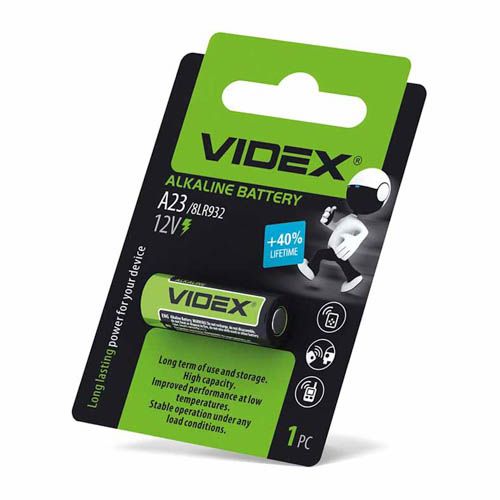Батарейка лужна А23/Е23А 1шт BLISTER CARD, Videx