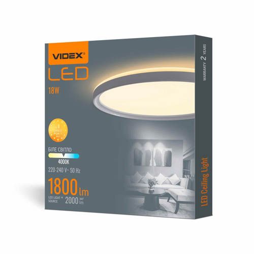 Світильник з декоративною підсвіткою круглий DL3R 18Вт 4000К білий, Videx
