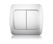 Вимикач двоклавішний, білий, Erste 9201-02,W