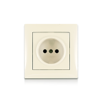 Розетка без заземлення, кремовий, Erste